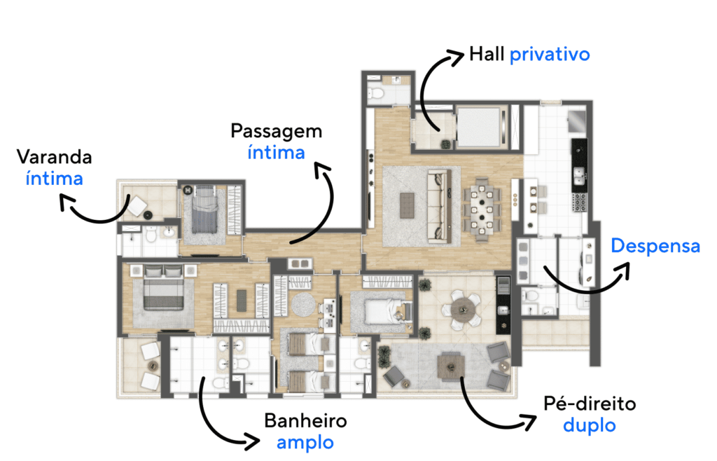 Apartamento de 185 m² do Grand Panamby.