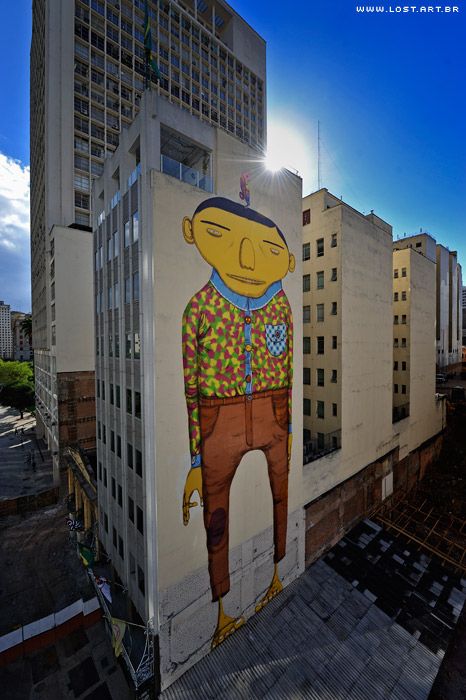 Grafite “Gigante” (2009) feito pelos irmãos OsGemeos.
