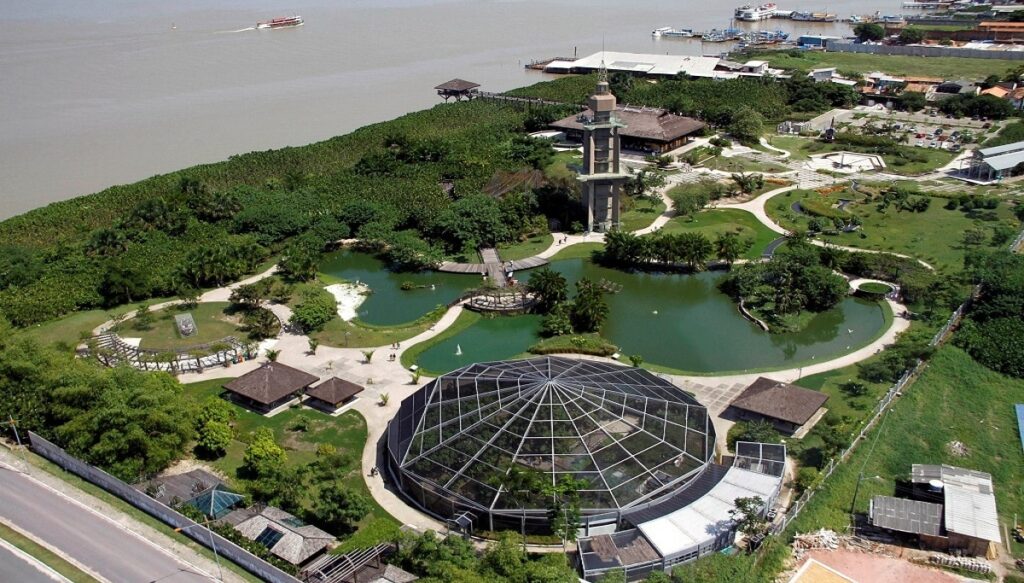 Toda a estrutura do parque Mangal das Garças, no terreno de 40.000 m².