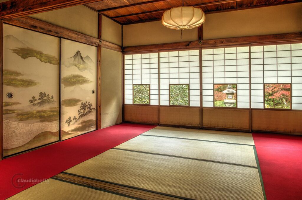 Parte interna das casas japonesas antigas.