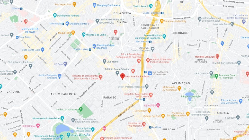 Localização do Sesc Avenida Paulista.