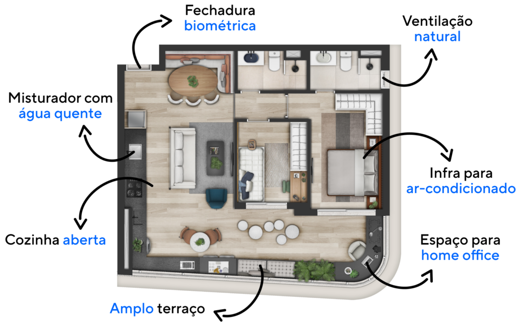 Apartamento com cara de casa com 75 m².