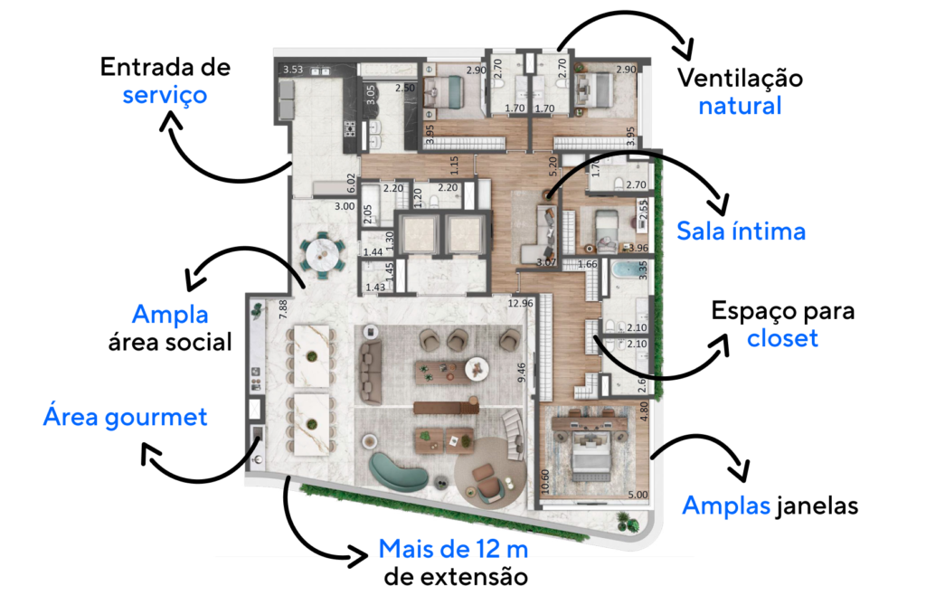 Apartamento de 360 m² do Saffire by Elie Saab. 