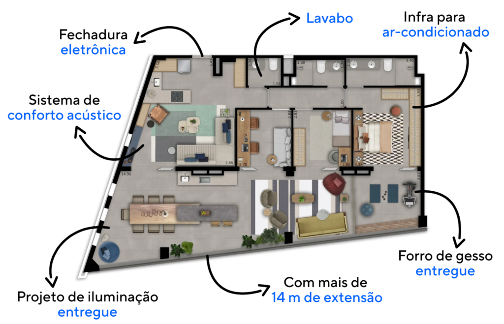 Apartamento de 147 m² do Urman São Paulo.