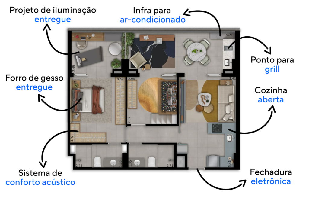 Apartamento de 87 m² do Urman São Paulo. 