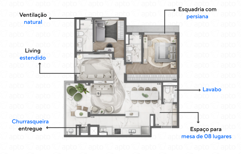 Apartamento de 106 m².